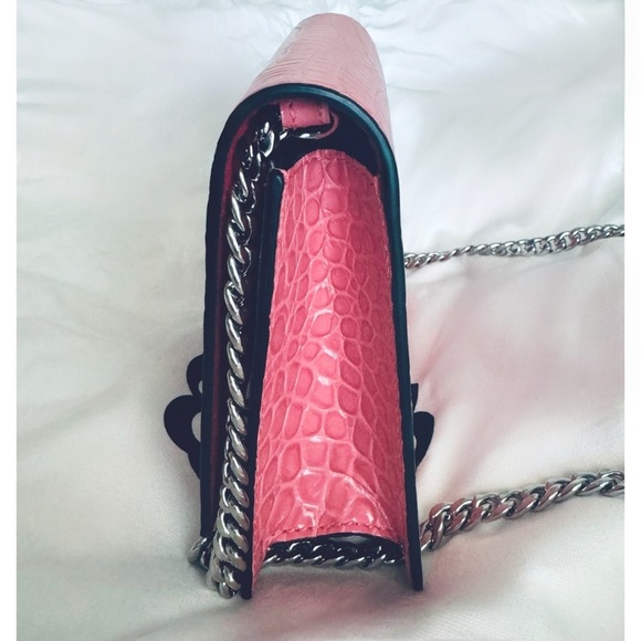 ALEXANDER MCQUEEN Calfskin Crocodile Embossed Skull Mini Crossbody Bag WOC NEW - Picture 16 of 16